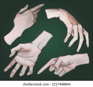 Colorful hand drawn painted hands