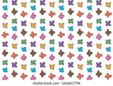 Colorful Hand Drawn Pattern Vector Background.