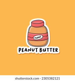 Colorful hand drawn peanut butter stickers