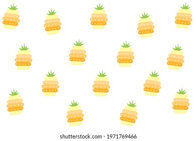 Colorful  hand drawn pineapples. Vector modern background. summer background, summer fruit, vector illustration
