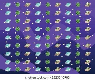 Colorful Hand Drawn Planet Pattern