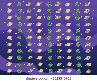 Colorful Hand Drawn Planet Pattern