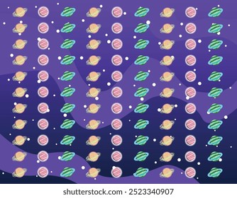 Colorful Hand Drawn Planet Pattern