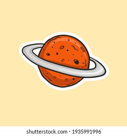 Colorful Hand Drawn Planet Sticker