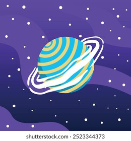 Colorful Hand Drawn Planet Vector