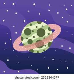 Colorful Hand Drawn Planet Vector