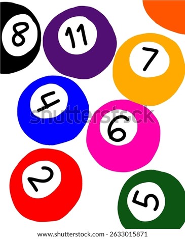 Colorful Hand Drawn Pool Balls illustration