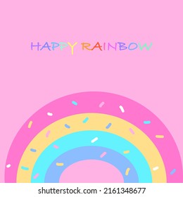 Colorful hand drawn Rainbow lettering.