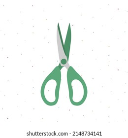 Colorful hand drawn scissors for tailors, barbers isolated on white background