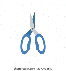 Colorful hand drawn scissors for tailors, barbers isolated on white background