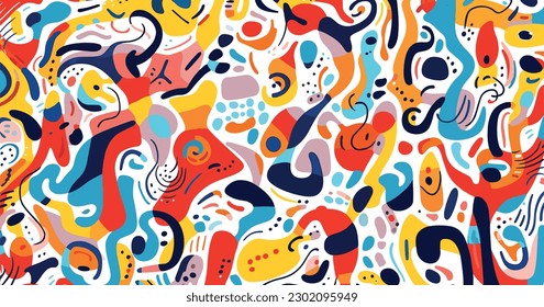 colorful hand drawn scribble background, in the style of organic shapes and curved lines, bridget riley, carnivalcore, minimalist outlines, playful figures, resin, mr. doodle