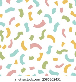 Colorful hand drawn seamless pattern with abstract shapes for modern design projects vector illustration