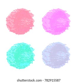 Colorful hand drawn set with watercolor texture spots isolated on white background. Vector elements for your design