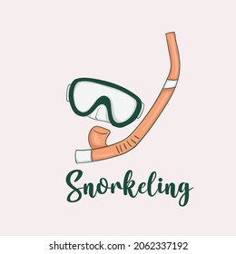 Colorful Hand drawn snorkel equipment