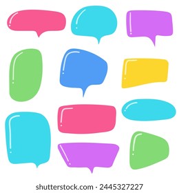 Bunte handgezeichnete Sprechblasen, Textbox, Rahmen