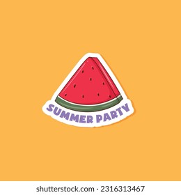Colorful hand drawn summer sticker