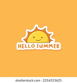 Colorful hand drawn summer sticker