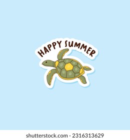 Colorful hand drawn summer sticker
