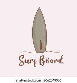 Colorful Hand drawn surf board illustration