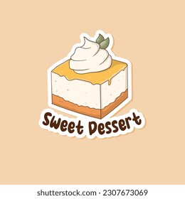 Colorful hand drawn sweet dessert sticker