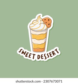 Colorful hand drawn sweet dessert sticker