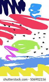 Colorful hand drawn texture with black and gray elements design for backgrounds. Vector illustration.
