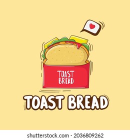 Colorful Hand Drawn Toast Bread Illustration