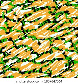 Colorful hand drawn torn paper texture with brush strokes. Abstract vector seamless pattern. 