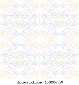 colorful hand drawn tribal seamless patern