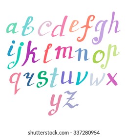 Colorful hand drawn vector alphabet