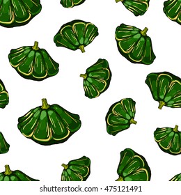 Colorful hand drawn vector squash seamless pattern.