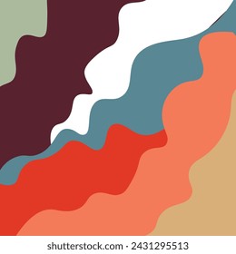 Fondo de onda dibujado a mano colorido. Fondo simple. Ilustración vectorial.
