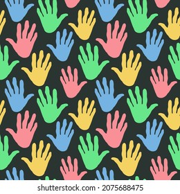 Colorful Hand Finger Seamless Pattern Good Stock Vector (Royalty Free