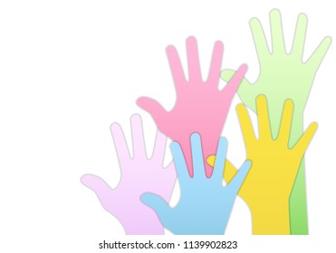 Colorful Hand Up Graphic Vector