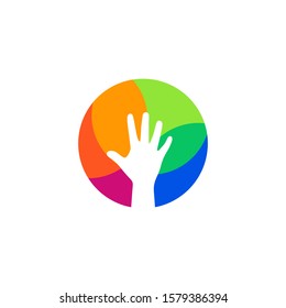 Colorful Hand logo vector design template