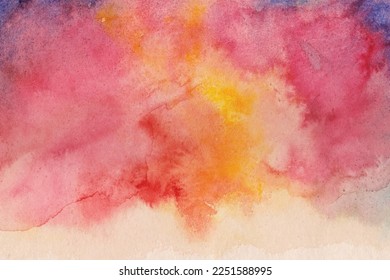 Colorful hand painted abstract watercolor background