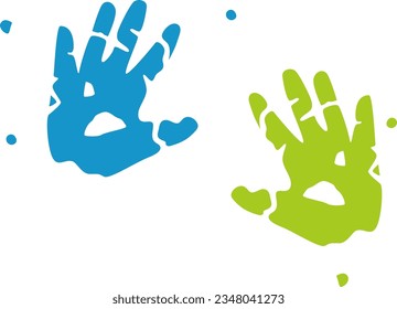 Colorful hand prints painted vector illustration