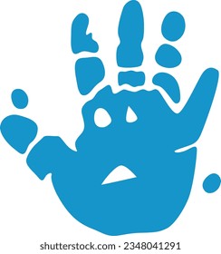 Colorful hand prints painted vector illustration