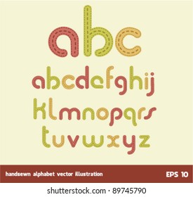 Colorful Hand Sewn Alphabet Illustration