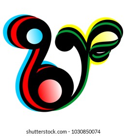Colorful Hand sketched Goodbye lettering typography