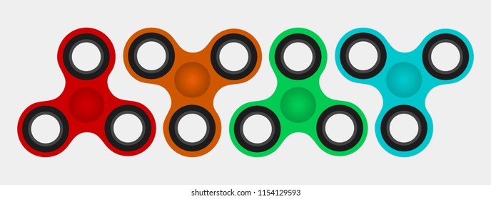Colorful Hand spinner flat vector illustration.