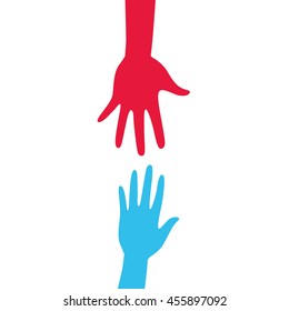 Colorful Hand Up. Vector Illustration