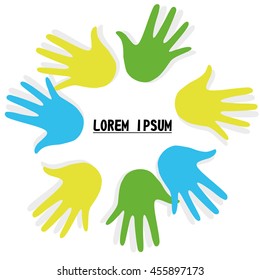 Colorful Hand Up. Vector Illustration