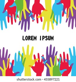 Colorful Hand Up. Vector Illustration