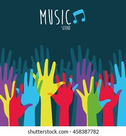 Colorful Hand Up. Vector Illustration