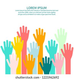 Colorful Hand Up Vector