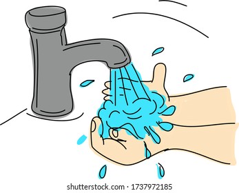 Colorful Hand Wash Vector Graphics 