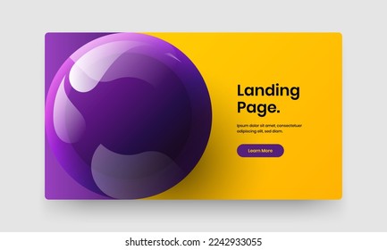 Colorful handbill design vector concept. Unique realistic spheres cover template.