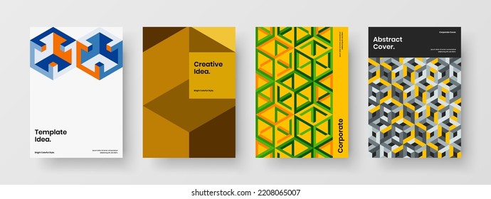 Farbige Handschriftendesign-Vektorgrafik-Layout-Kollektion. Einfache Mosaik Muster Plakatgrafik Set.
