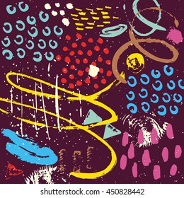 Colorful handdrawn abstract background. Vector illustration.